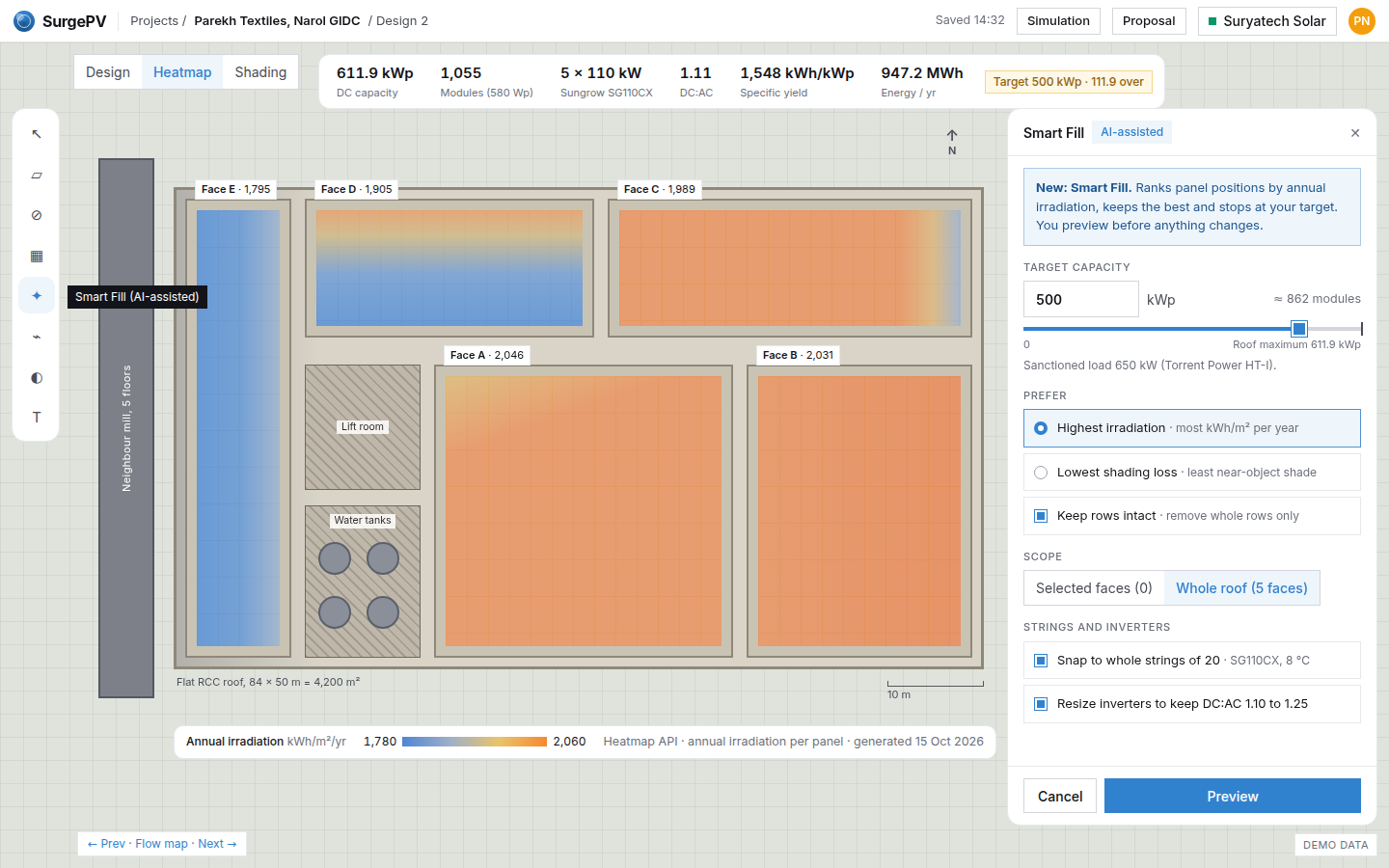 Smart Fill panel, first run